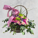 Canasta de Rosa, Gerberas, pandas y clavellinas - Aura